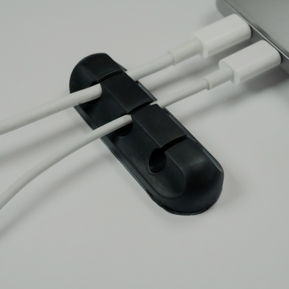 Tidy Tangle Tamer: Three Pack Effortless Desk Cable Management – Black